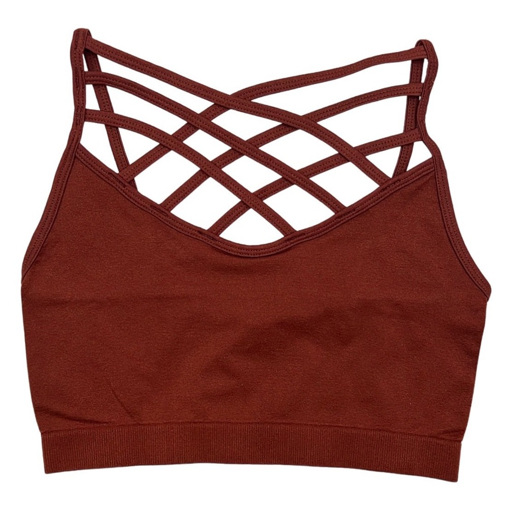 Zenana Outfitters Rust Lattice Cage Seamless Bralette NT-6650X Plus Size 2X‎ 3X